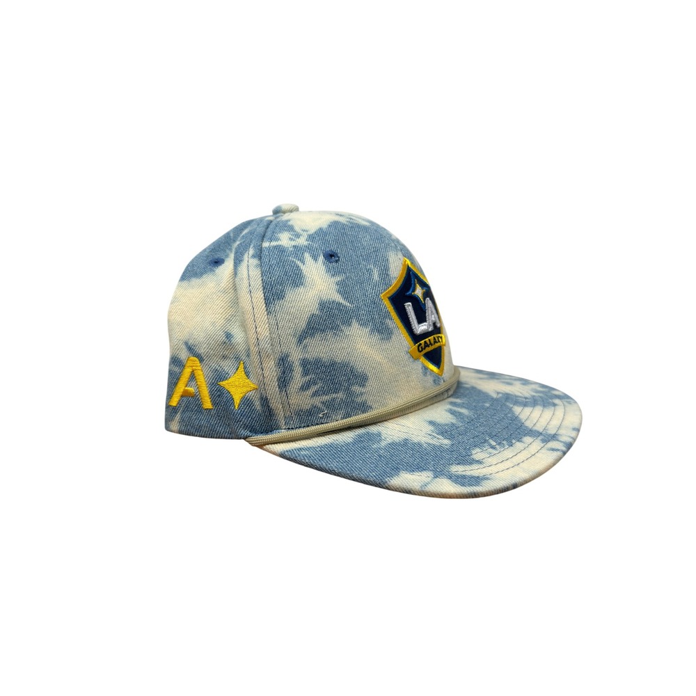 Mitchell & Ness LA Galaxy Snapback Hat Blue White Tie Dye MLS Soccer Cap Mens - Picture 7 of 8